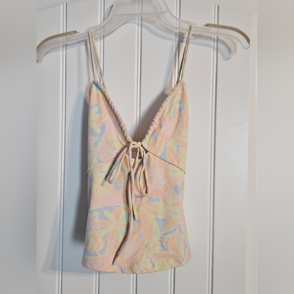 Floral Pastel Women's Tankini Swim Top